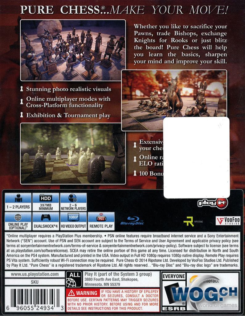 Pure Chess - Sony PlayStation 4 (PS4) (Play It - 2) video game collectible [Barcode 696055249343] - Main Image 2