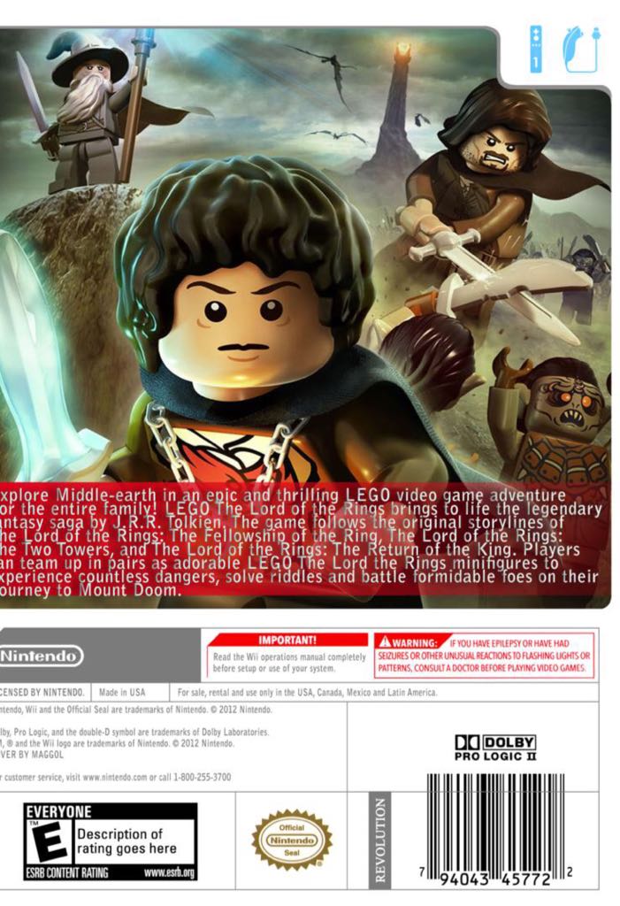 Lego Lord Of The Rings - Nintendo Wii video game collectible [Barcode 5051892116237] - Main Image 2