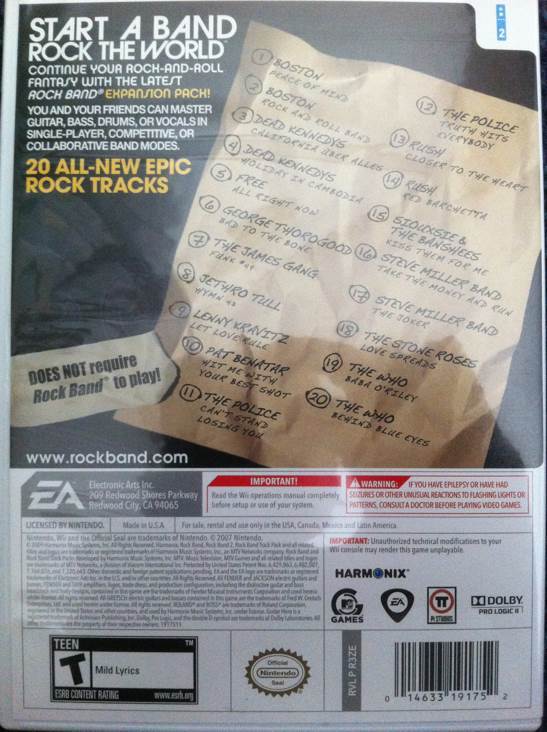 Rockband Classic Rock - Nintendo Wii video game collectible - Main Image 2