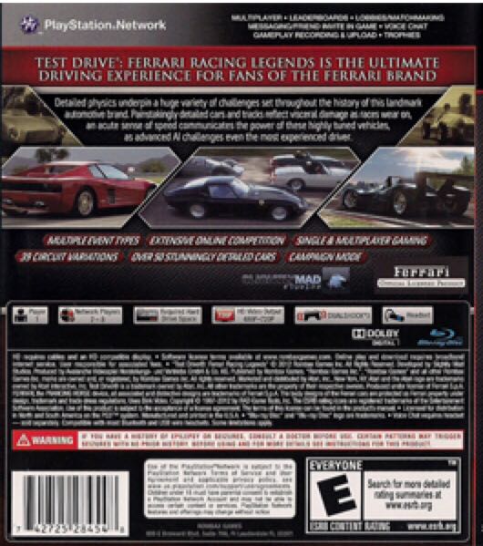 Test Drive: Ferrari Racing Legends - Sony PlayStation 3 (PS3) (Rombax Games - 1) video game collectible [Barcode 742725284005] - Main Image 2