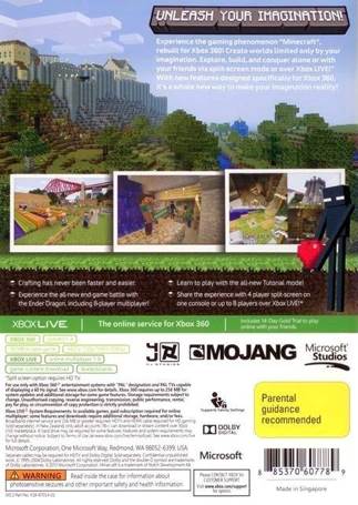 Minecraft: Xbox 360 Edition - Microsoft Xbox 360 (Mojang - 8) video game collectible [Barcode 885370606515] - Main Image 2