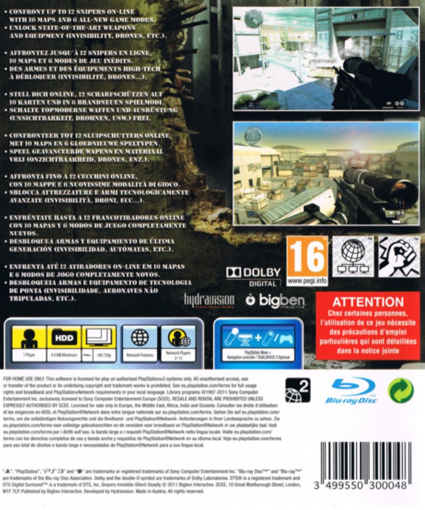 Snipers - Sony PlayStation 3 (PS3) (Big Ben - 1-12) video game collectible [Barcode 3499550299632] - Main Image 2