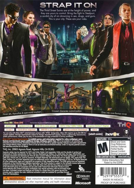 Saints Row The Third - Microsoft Xbox 360 (Violition - 2) video game collectible [Barcode 4005209154147] - Main Image 2