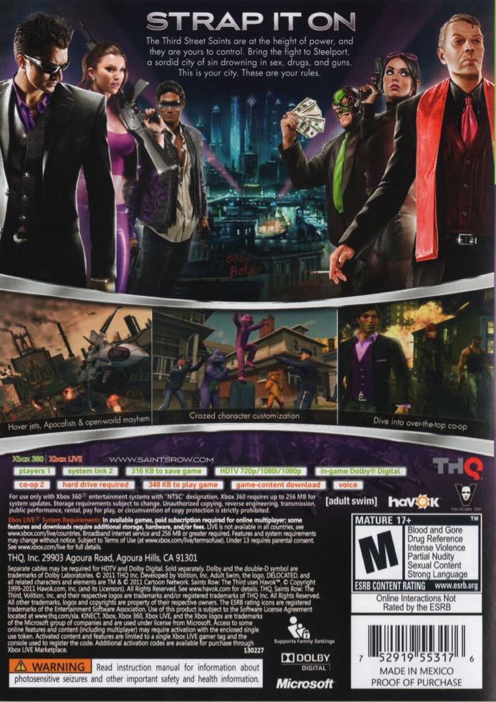 Saints Row 3 - Microsoft Xbox 360 (THQ - 2) video game collectible [Barcode 4005209158206] - Main Image 2