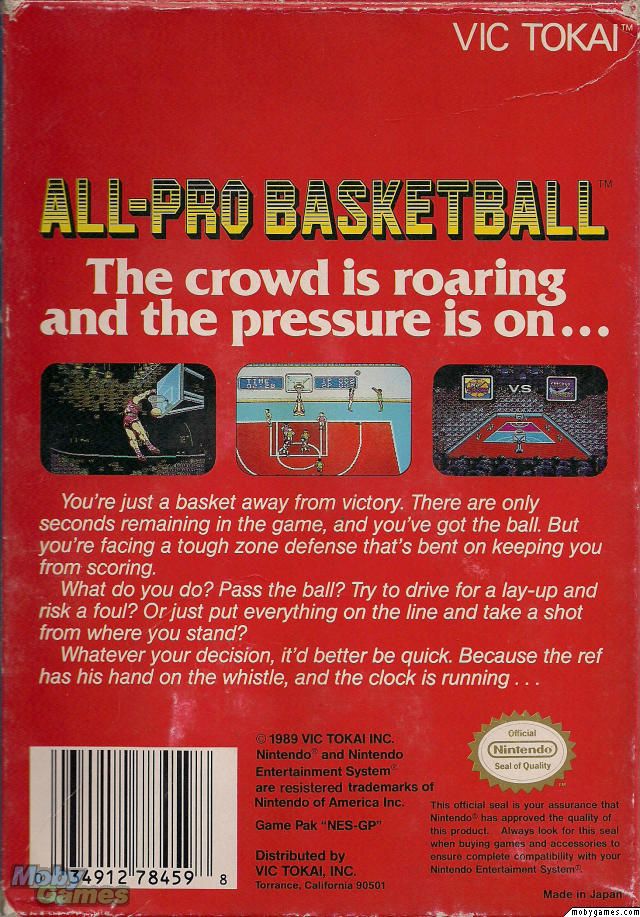 All Pro Basketball - Nintendo Entertainment System (NES) video game collectible - Main Image 2