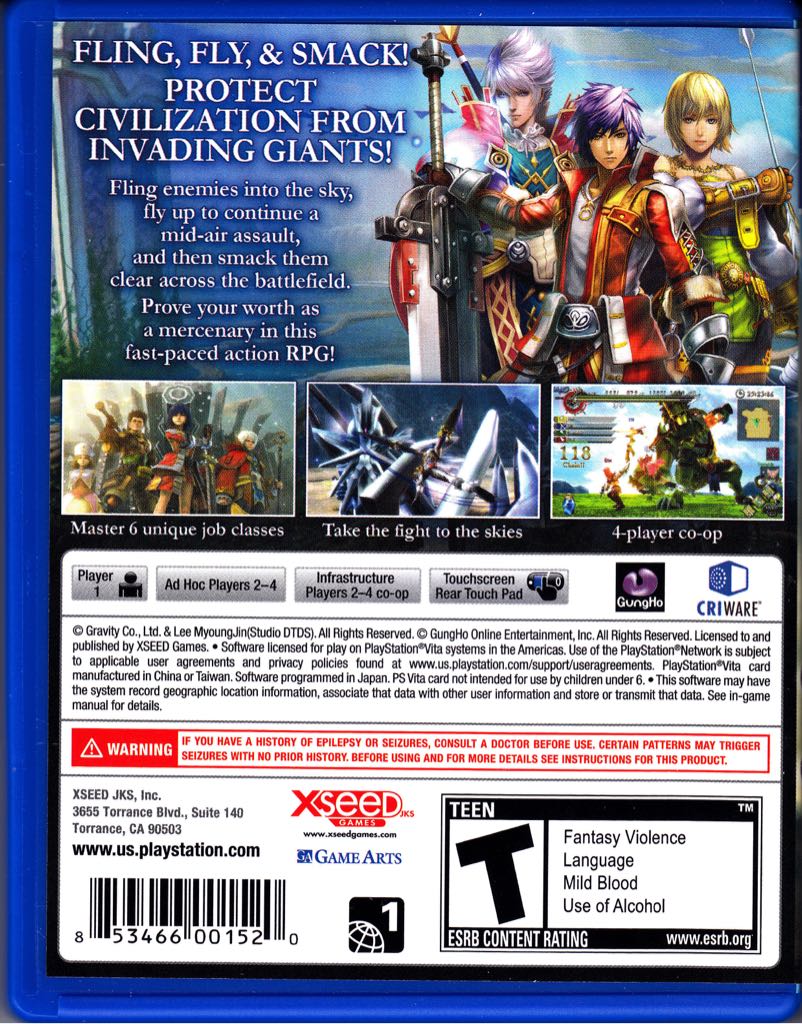 Ragnarok Odyssey - Sony PlayStation Vita (PS Vita) (XSEED Games) video game collectible - Main Image 2