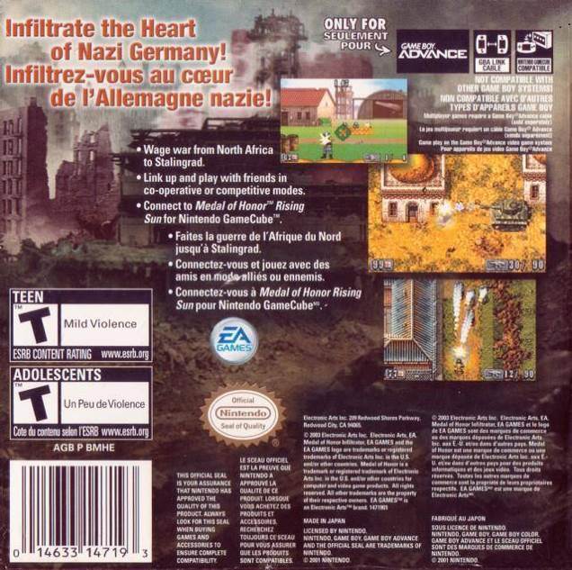 Medal Of Honor Infiltrator - Nintendo Game Boy Advance (GBA) video game collectible - Main Image 2
