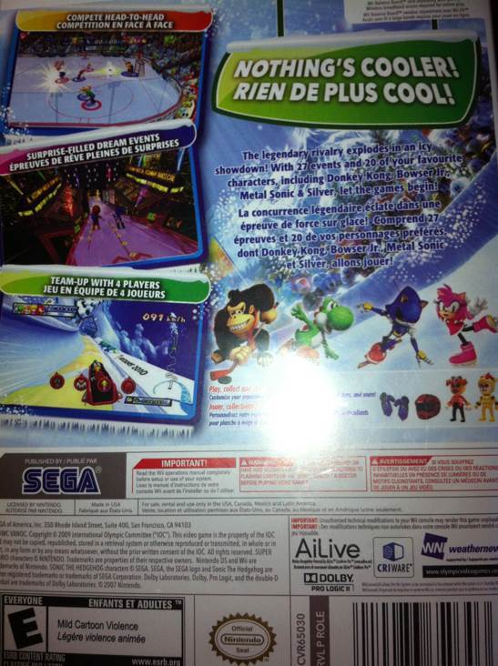 Mario Et Sonic Au Jeux Olympique D’hiver - Nintendo Wii video game collectible - Main Image 2