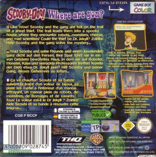 Scooby-Doo!: Classic Creep Capers - Nintendo Game Boy Color video game collectible - Main Image 2