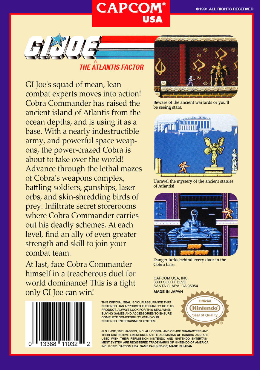 GI Joe The Atlantis Factor - Nintendo Entertainment System (NES) (Capcom) video game collectible - Main Image 2