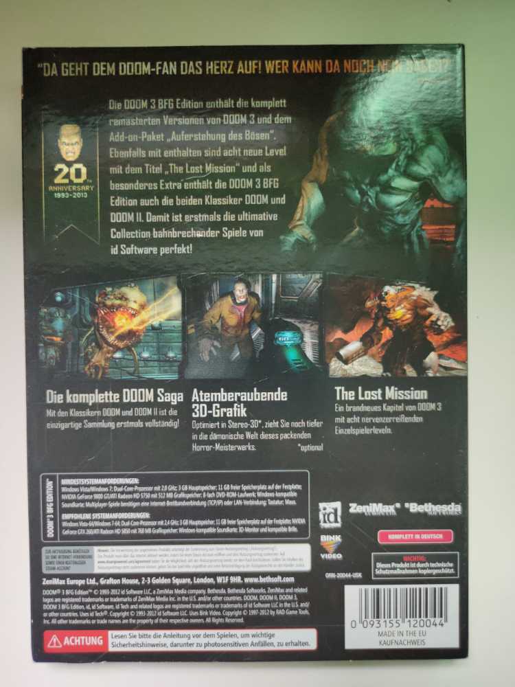 Doom 3: BFG Edition - PC video game collectible [Barcode 093155120044] - Main Image 2