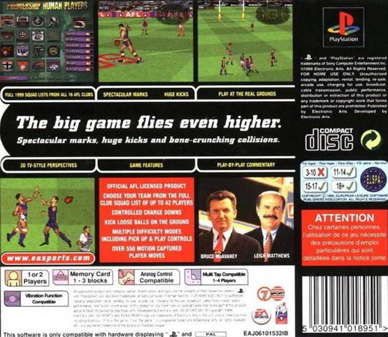 AFL 99 - Sony PlayStation (2) video game collectible - Main Image 2