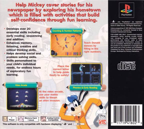 Disney’s Learning With Mickey - Sony PlayStation (1) video game collectible - Main Image 2