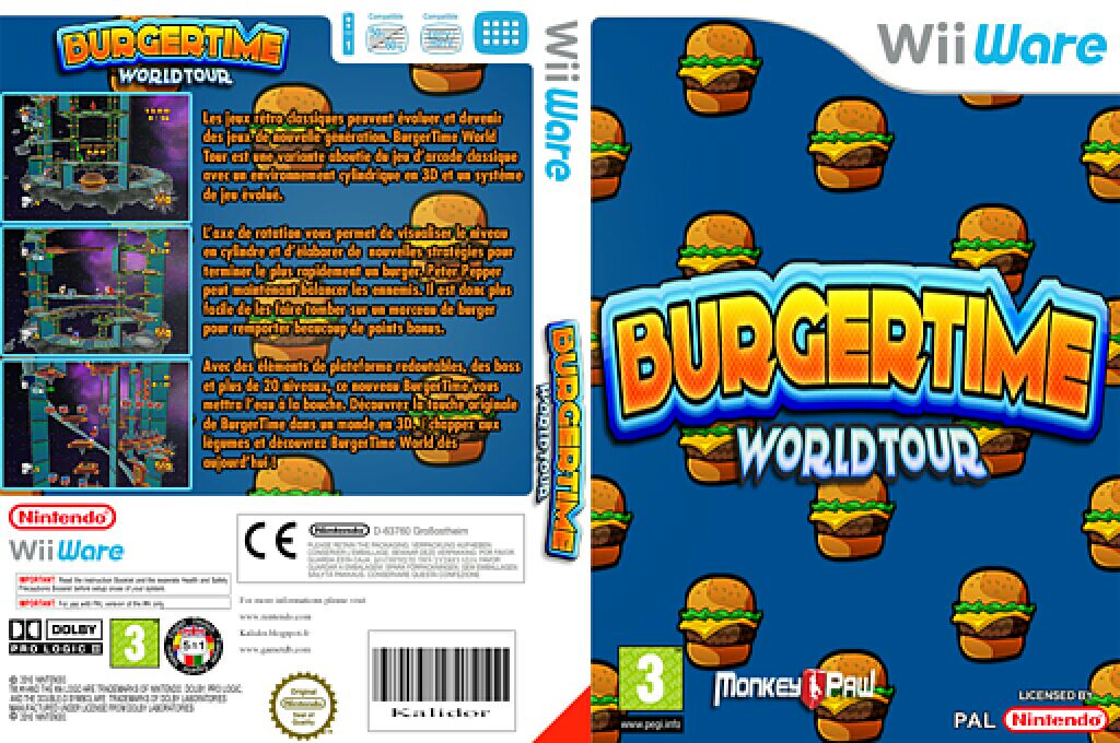 Burgertime World Tour - Nintendo Wiiware video game collectible - Main Image 1