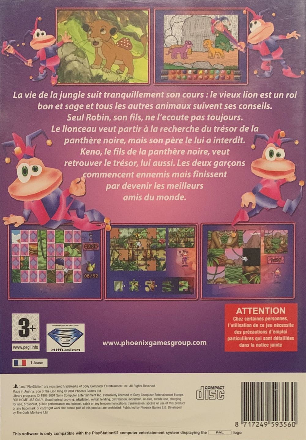Son of the Lion King - Sony PlayStation 2 (PS2) (Phoenix Games Ltd - 1) video game collectible [Barcode 8717249593560] - Main Image 2