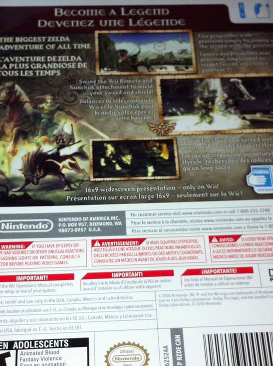 Zelda : Twilight Princess - Nintendo Wii video game collectible - Main Image 2