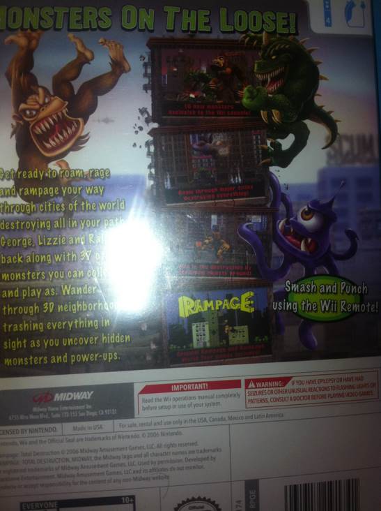 Rampage : Total Destruction - Nintendo Wii video game collectible - Main Image 2