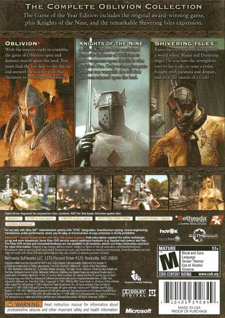 The Elder Scrolls IV: Oblivion GOTY Edition - Microsoft Xbox 360 (1) video game collectible - Main Image 2