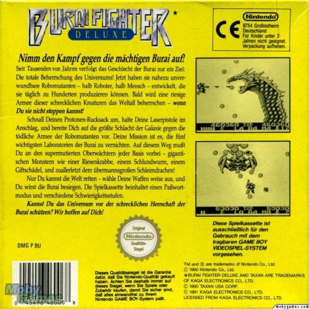 Burai Fighter Deluxe - Nintendo Game Boy (Taxan - 1) video game collectible [Barcode 045496460068] - Main Image 2