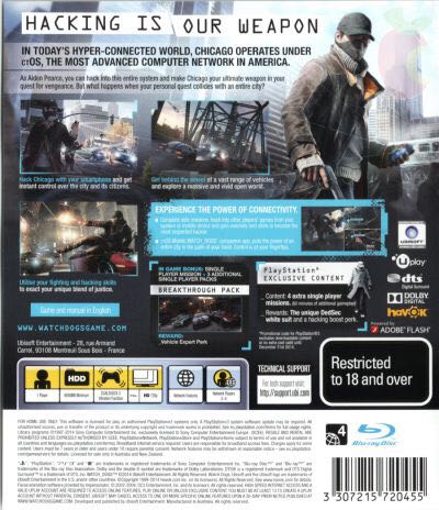 Watch Dogs - Sony PlayStation 3 (PS3) (Ubisoft) video game collectible [Barcode 3307215720288] - Main Image 2