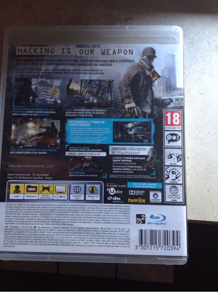 Watch Dogs - Sony PlayStation 3 (PS3) video game collectible [Barcode 3307215720394] - Main Image 2