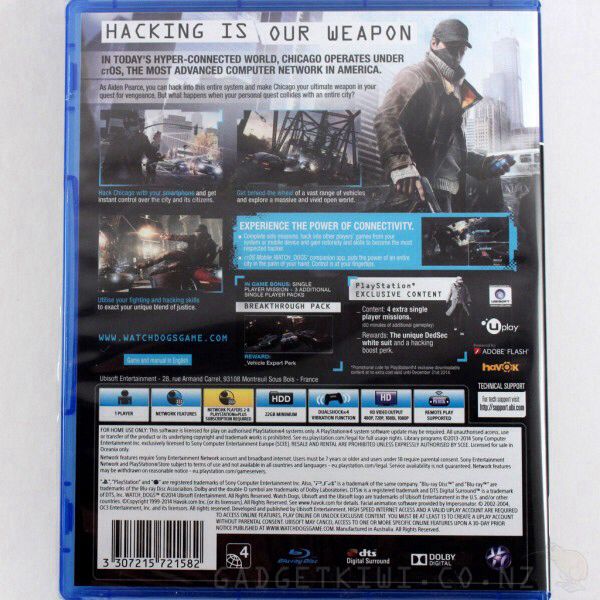 Watch Dogs - Sony PlayStation 4 (PS4) (Ubisoft - 1) video game collectible [Barcode 3307215720813] - Main Image 2