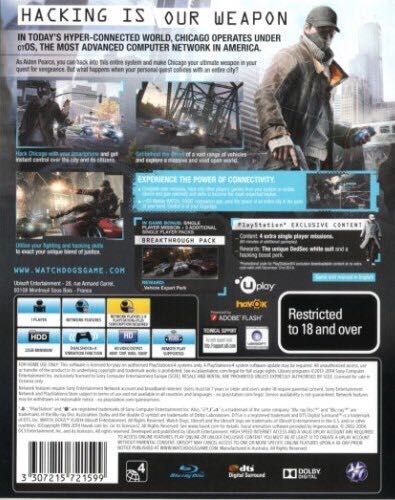 Watch Dogs - Sony PlayStation 4 (PS4) (Ubisoft - 1) video game collectible [Barcode 8809182567040] - Main Image 2