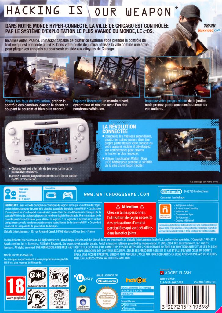 Watch Dogs - Nintendo Wii U (Ubisoft - 1) video game collectible - Main Image 2