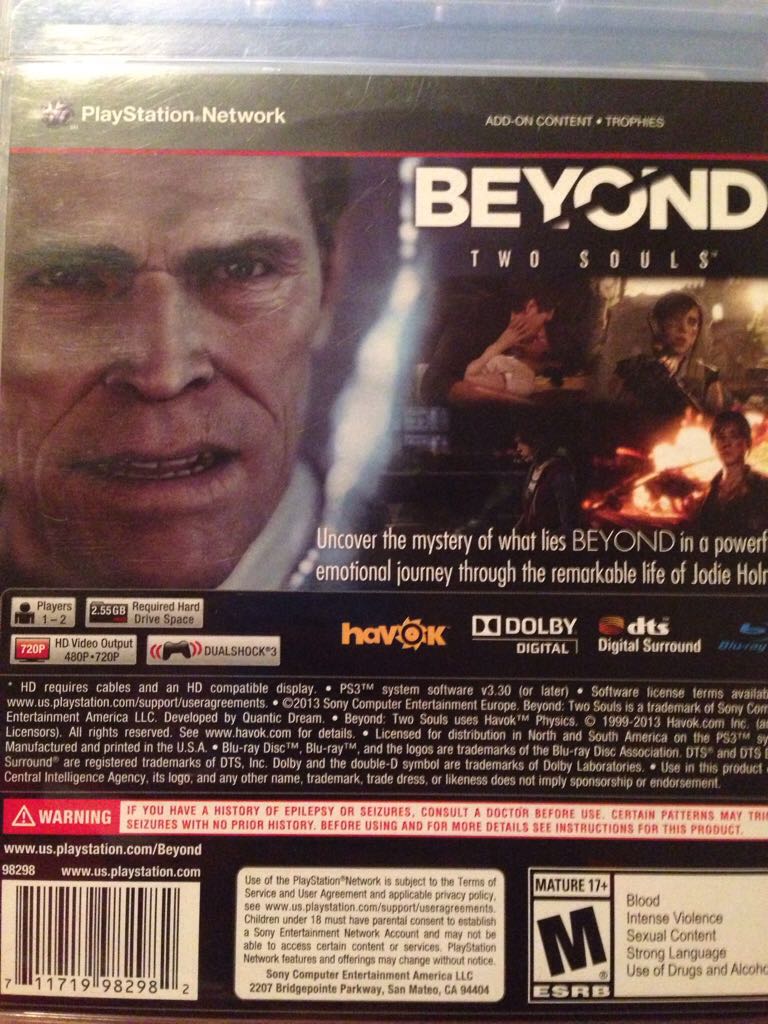 Beyond: Two Souls - Sony PlayStation 3 (PS3) video game collectible - Main Image 2