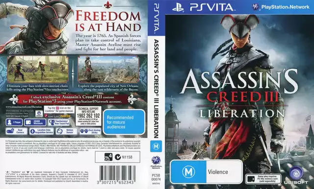 Assassin’s Creed III: Liberation - Sony PlayStation Vita (PS Vita) (Ubisoft - 1) video game collectible [Barcode 3307215652343] - Main Image 4