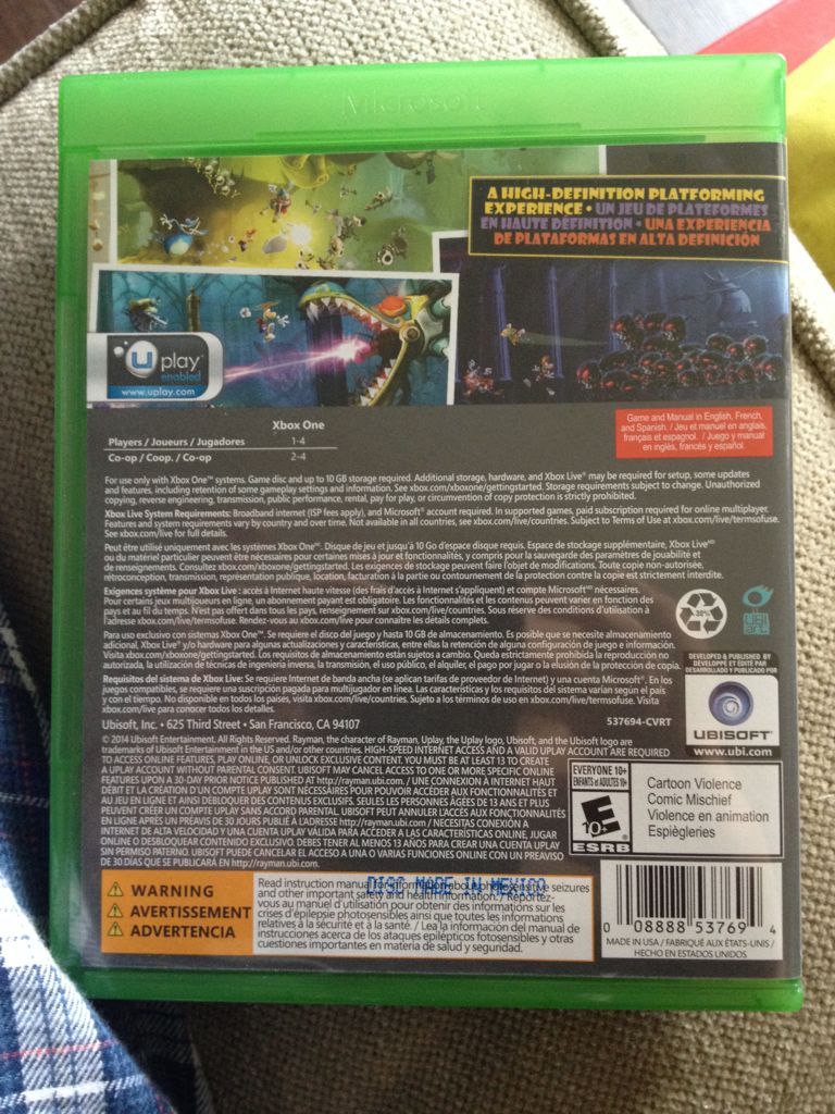 Rayman Legends - Microsoft Xbox One (Ubisoft - 1-4) video game collectible [Barcode 008888537694] - Main Image 2
