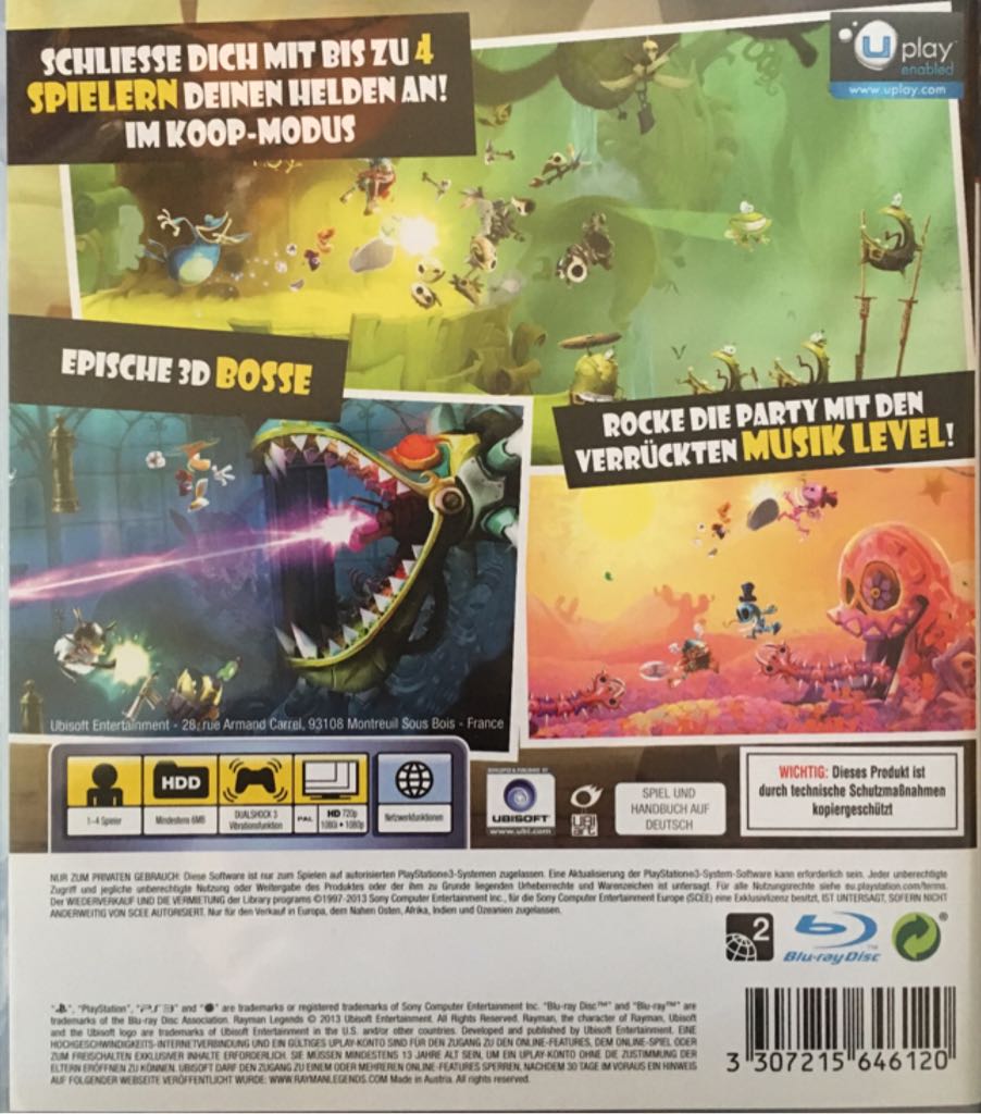 Rayman Legends - Sony PlayStation 3 (PS3) (4) video game collectible [Barcode 3307215646120] - Main Image 2