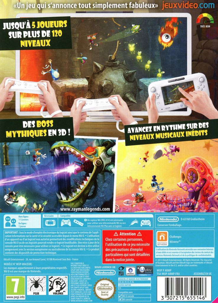 Rayman Legends - Nintendo Wii U (Ubisoft - Up to 5 Players) video game collectible [Barcode 3307215655139] - Main Image 2