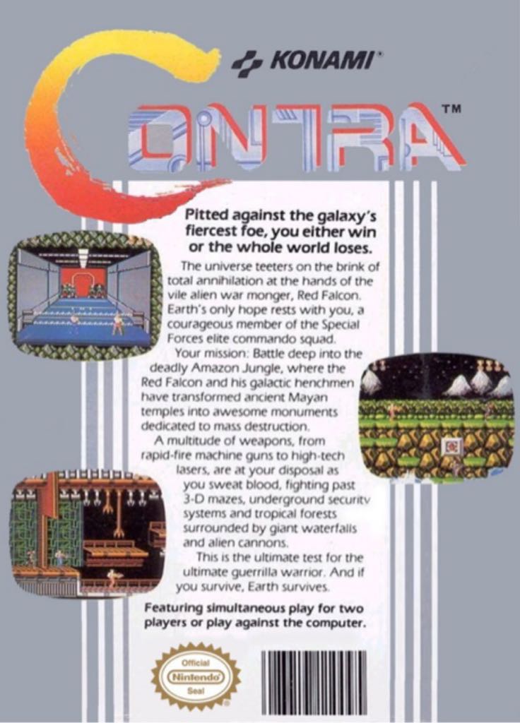 Contra - Nintendo Entertainment System (NES) (Konami) video game collectible - Main Image 2