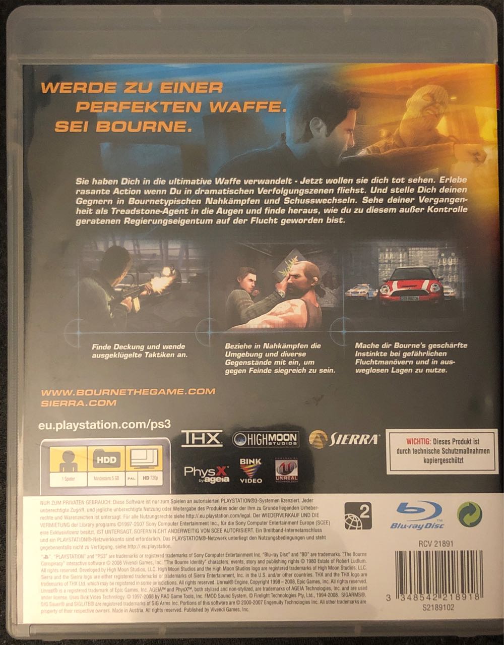 Das Bourne Komplott - Sony PlayStation 3 (PS3) (Sierra - 1) video game collectible [Barcode 3348542218918] - Main Image 2