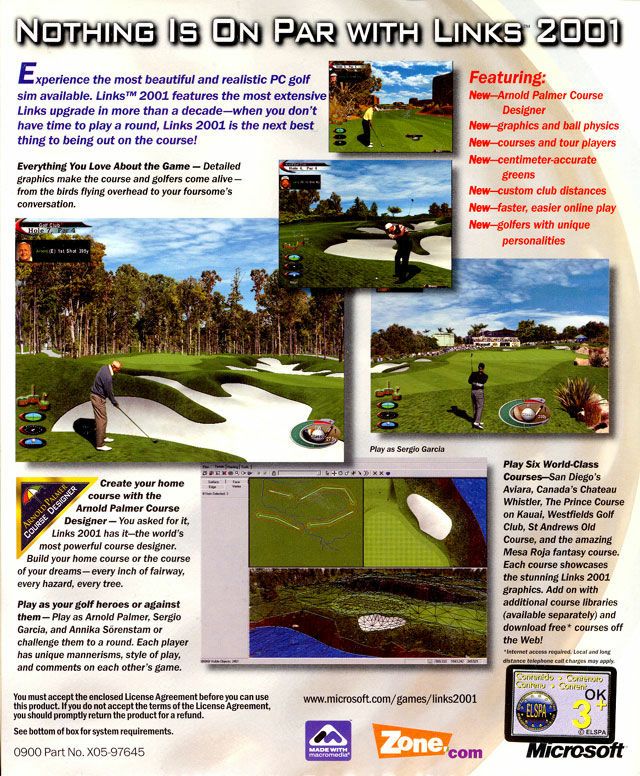 Links 2001 - PC (Microsoft - 1) video game collectible [Barcode 659556503703] - Main Image 2