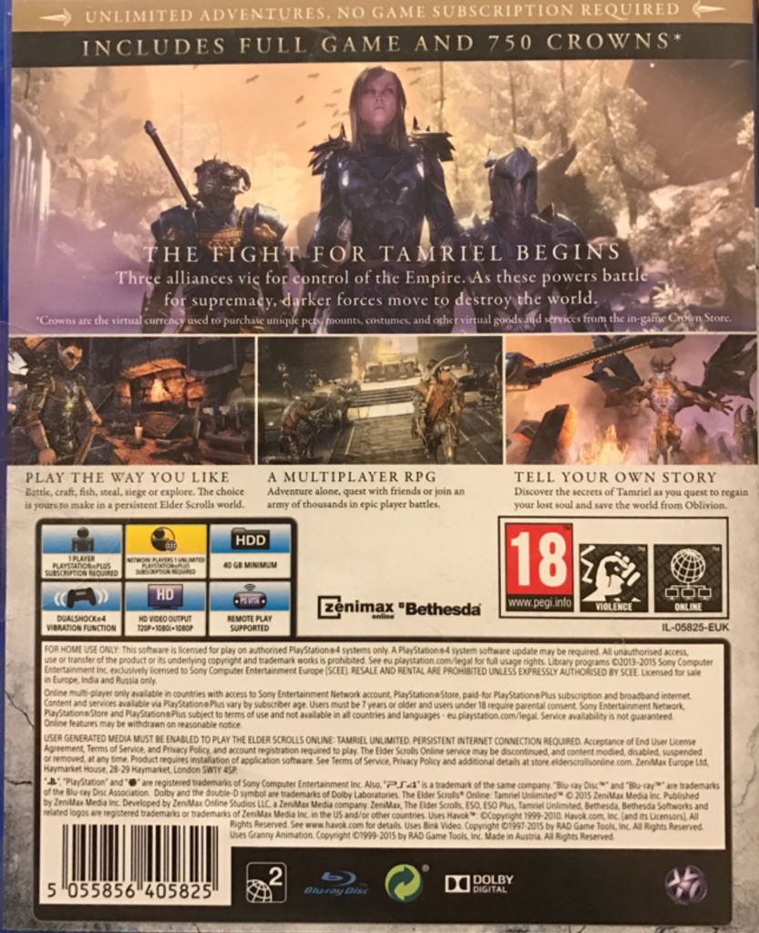 The Elder Scrolls Online - Sony PlayStation 4 (PS4) video game collectible [Barcode 5055856405825] - Main Image 2