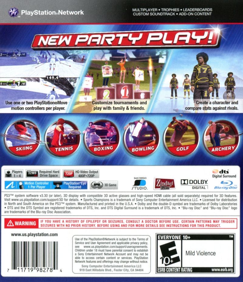 Sports Champions 2 - Sony PlayStation 3 (PS3) video game collectible [Barcode 711719251545] - Main Image 2