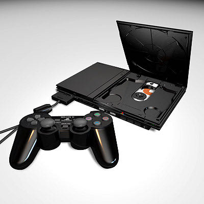 PlayStation 2 Slim (Black) - Sony PlayStation 2 (PS2) (Sony) video game collectible - Main Image 2