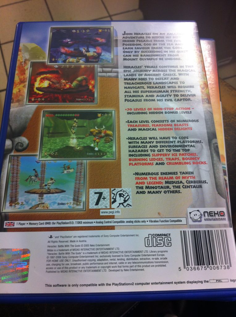 Heracles Battle With The Gods - Sony PlayStation 2 (PS2) (Middas - 1) video game collectible [Barcode 5036675006738] - Main Image 2