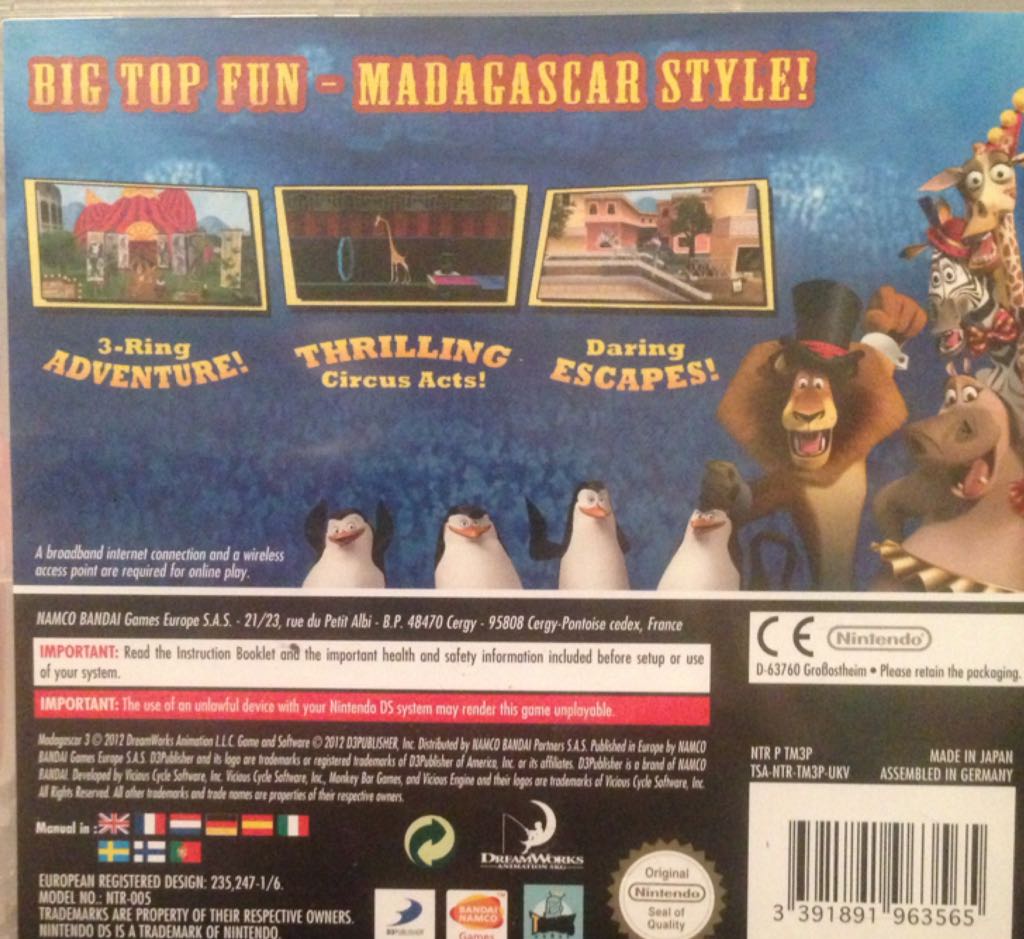 Madagascar 3 - Nintendo DS video game collectible - Main Image 2