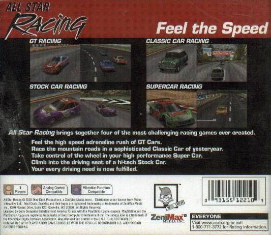 All Star Racing - Sony PlayStation (Mud Duck - 1) video game collectible [Barcode 093155122109] - Main Image 2