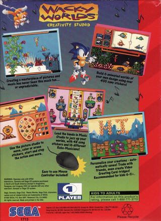 Wacky Worlds Creativity Studio - Sega Genesis (Mega Drive) (Sega - 1) video game collectible [Barcode 010086817133] - Main Image 2