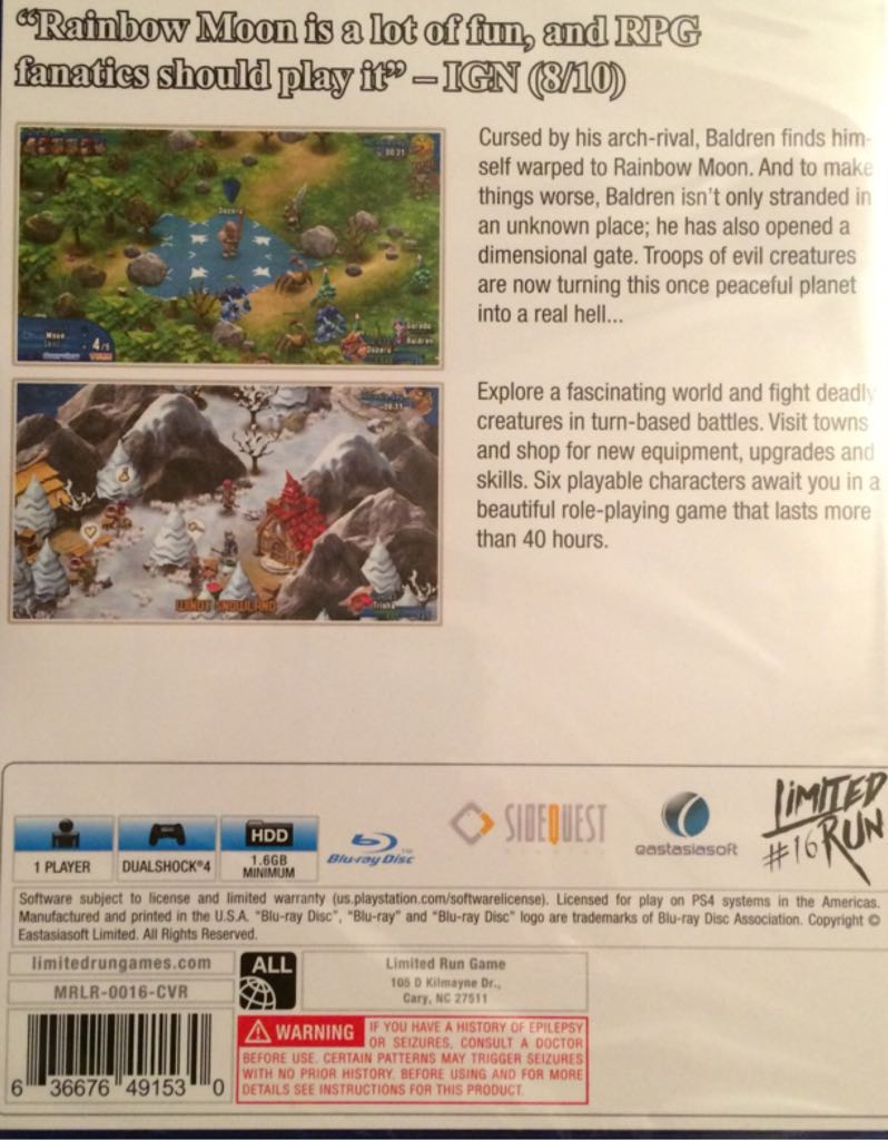 Rainbow Moon - Sony PlayStation 4 (PS4) (Limited Run Games - 1) video game collectible [Barcode 636676491530] - Main Image 2
