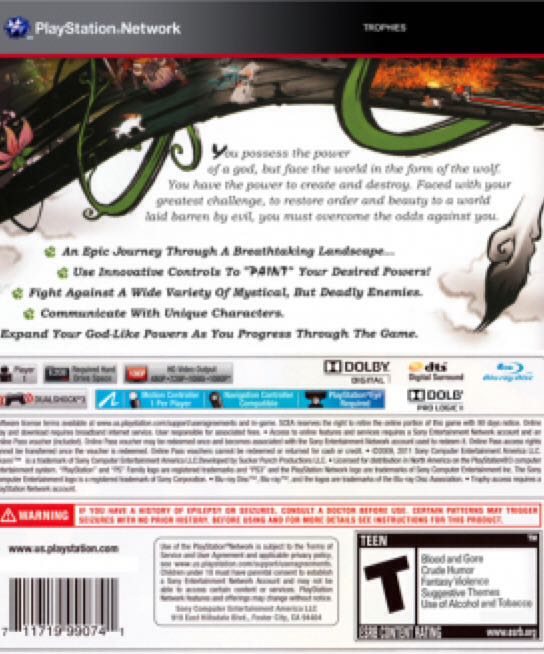 Okami HD - Sony PlayStation 3 (PS3) (Capcom - 1) video game collectible [Barcode 4976219044868] - Main Image 2