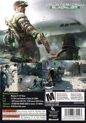 Tom Clancy’s Splinter Cell: Blacklist - Microsoft Xbox 360 (Ubisoft - 1-2) video game collectible [Barcode 008888568353] - Main Image 2