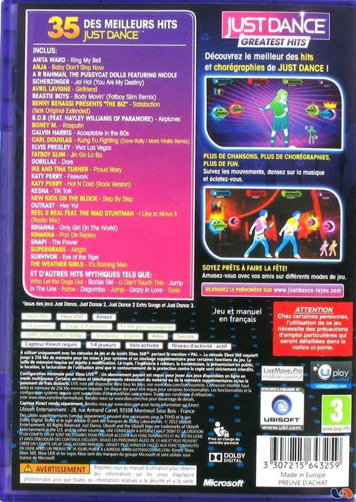 Just Dance: Greatest Hits - Microsoft Xbox 360 (Ubisoft - 1-4) video game collectible [Barcode 008888527275] - Main Image 2