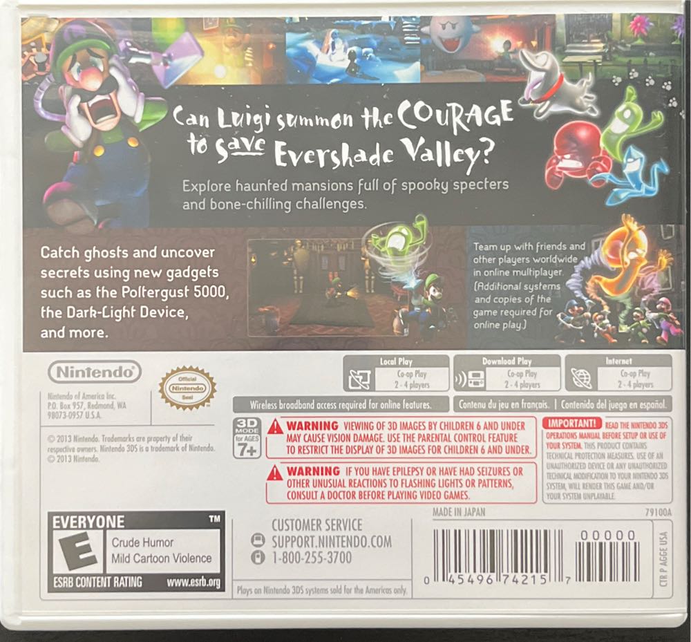 Luigi’s Mansion 2 : Dark Moon - Nintendo 3DS (Nintendo - 1) video game collectible [Barcode 045496742157] - Main Image 3