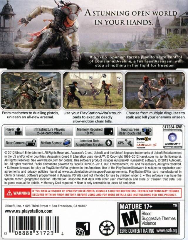 Assassins Creed III: Liberation - Sony PlayStation Vita (PS Vita) video game collectible - Main Image 2