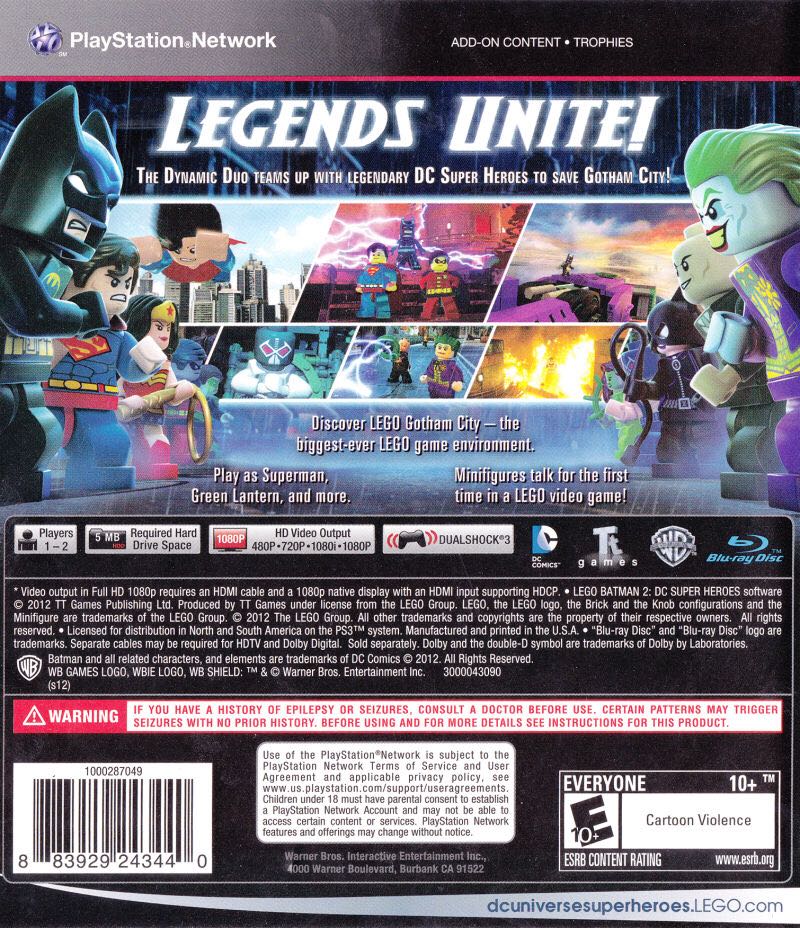 LEGO Batman 2: DC Super Heroes - Sony PlayStation 3 (PS3) (Warner Bros. Interactive - 2) video game collectible [Barcode 883929243679] - Main Image 2